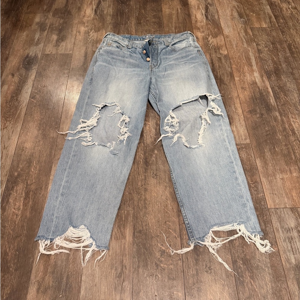 Ariat Women's Distressed Light Blue Tomboy Jeans